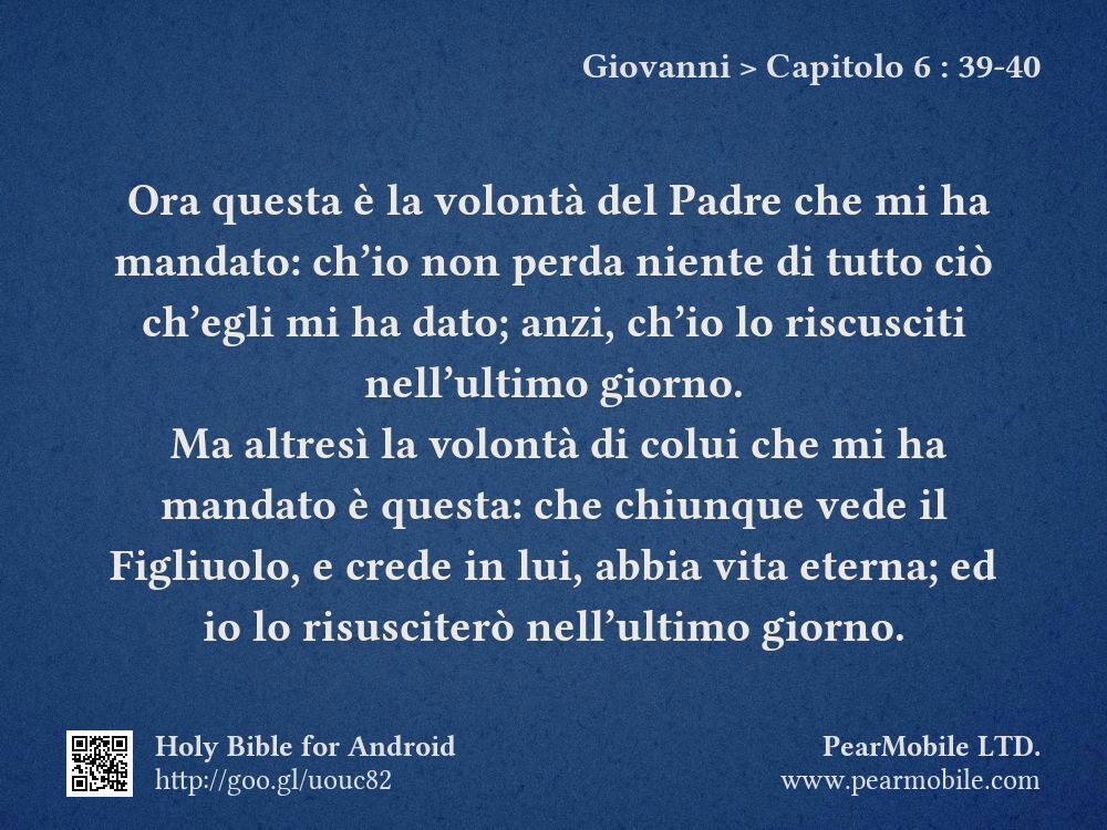Giovanni, Capitolo 6:39-40